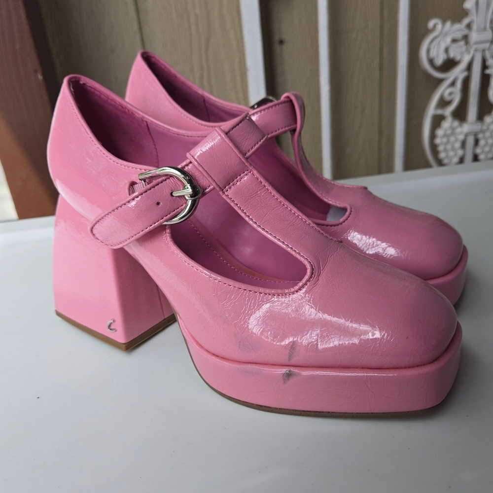 Circus by Sam Edelman Pink Patent Mary Jane Platform Heels - Picture 2 of 15